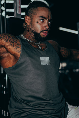 Fast-Dry Bodybuilding Workout Stringer - USA Logo