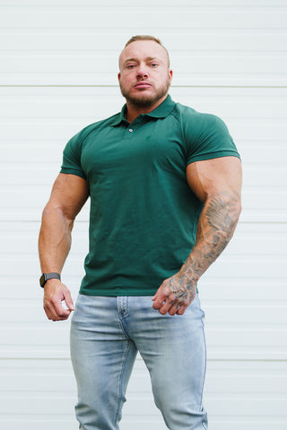 Muscle Fit All-Day Polo T-Shirt - Dark Green